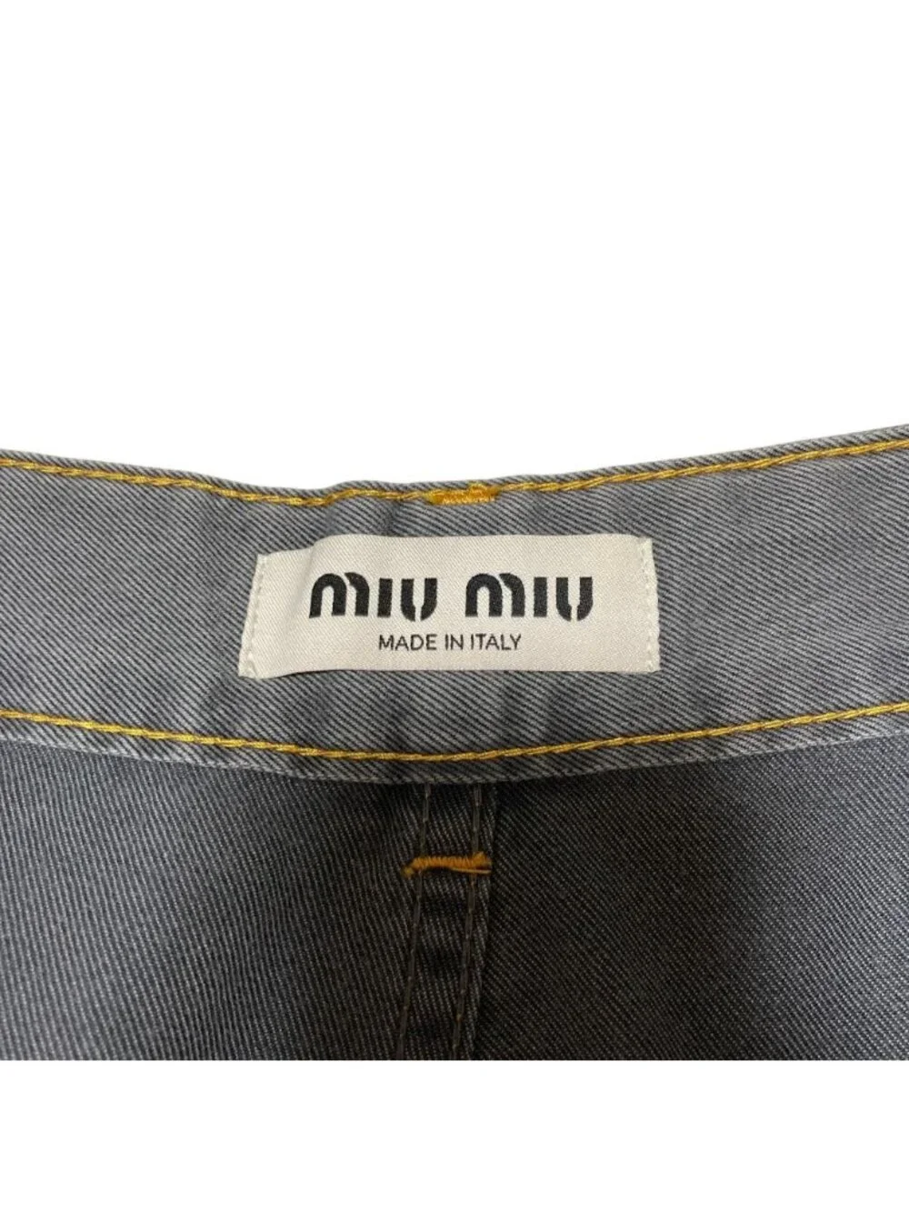 Miu Miu Chambray Jeans Denim Pants Gray